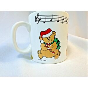 Vintage Telco Christmas Teddy Bear Santa Claus Coffee Mug Music Notes Works!